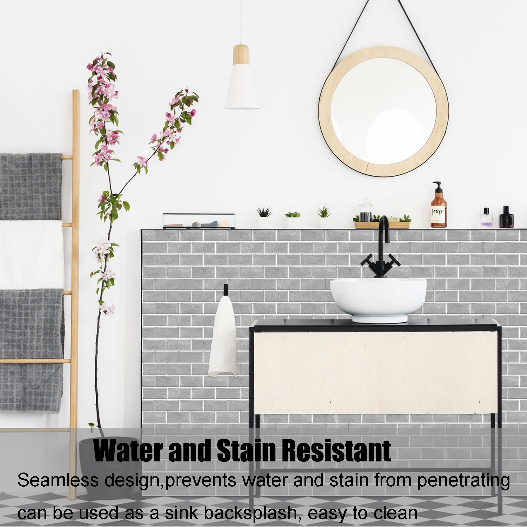 12-Sheet Grey Peel And Stick Wallpaper, Subway Tile 6''X12'' Self Adhesive Wall Tiles Waterproof Pvc Stick On Backsplash Vinyl D